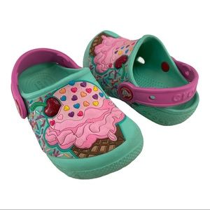 CROCS Toddler 3-D Ice Cream Cone Clogs C8 Mint